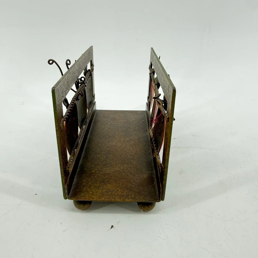 Metal Napkin Holder VTG 80 90 Red Apple Rustic Farmhouse Decor 2 5/8